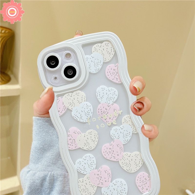 Case Untuk Samsung A14 A04 A04S A23 A50 A32 A04E A13 A03s A51 A52 A50s A03 A20 A30 A20S A53 A33 A22 A12 A31 A30 A52s A11 A21s A02s Love Hati Wavy Edge Soft TPU Case