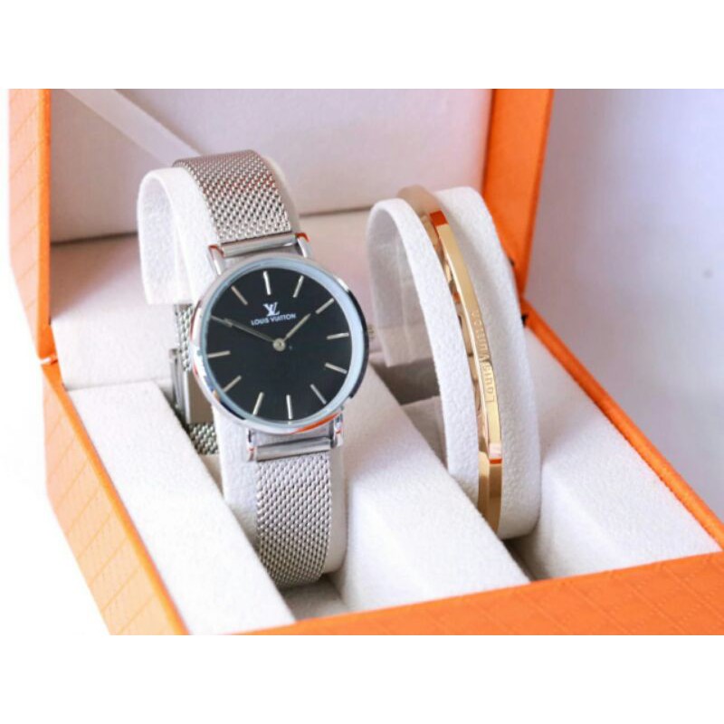 JAM TANGAN CEWEK/WANITA LV KW SUPER RANTAI PASIR TERBARU ELEGANT HARGA BERSAHABAT