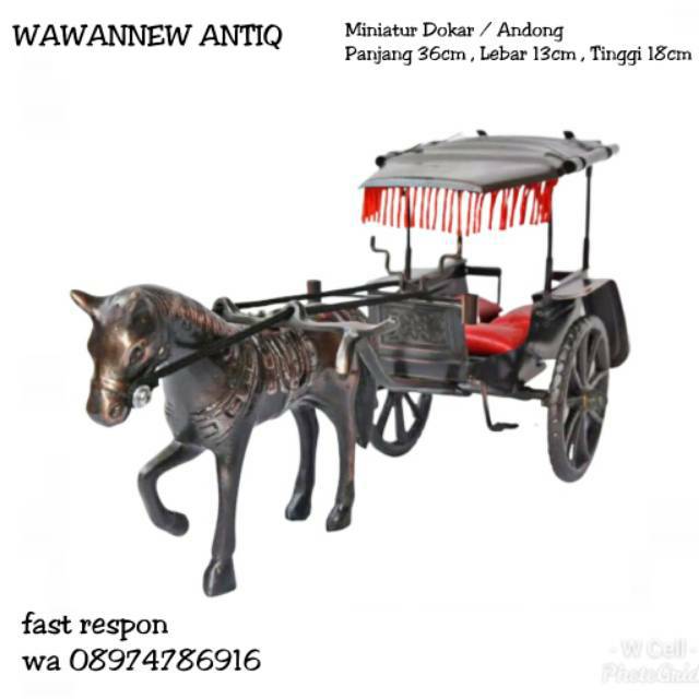 Miniatur Dokar / Andong Grobak Jantan Antik Murah