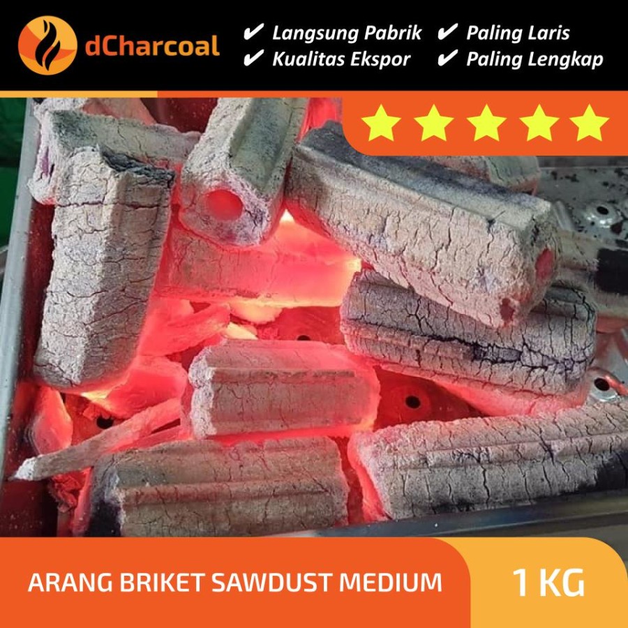 Arang Briket Sawdust Charcoal BBQ Serbuk Kayu Hexagonal Lokal & Ekspor