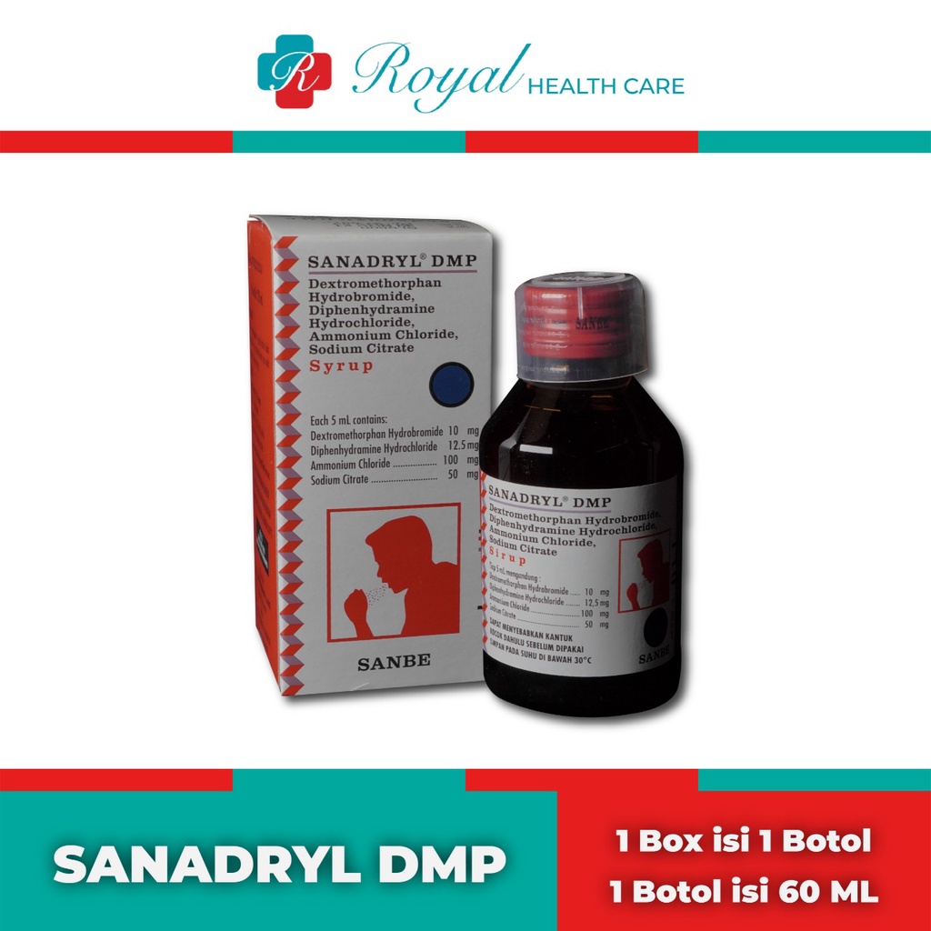 SANADRYL DMP SIRUP 60ml Untuk Mengatasi Batuk Tidak Berdahak