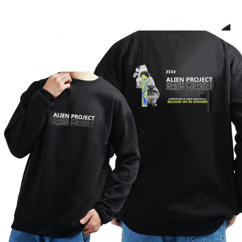 crewneck hitam pria/crewneck hitam original pria/crewneck cewek/crewneck cowok
