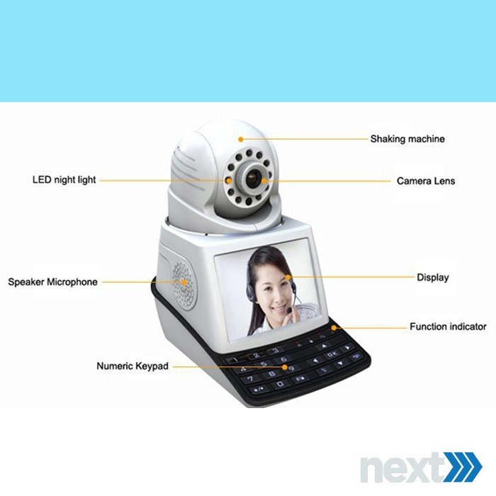 P2P Network Camera Video Call Mobile LCD With Door Alarm Remote-2