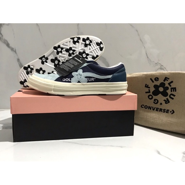 Converse one star ox golf lE fleur blue 100% ori
