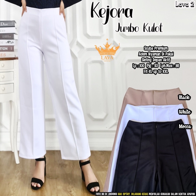 KEJORA JUMBO KULOT BERLABEL LAVA ORI SOLO CELANA WANITA BAHAN SCUBA ADA RESLETING