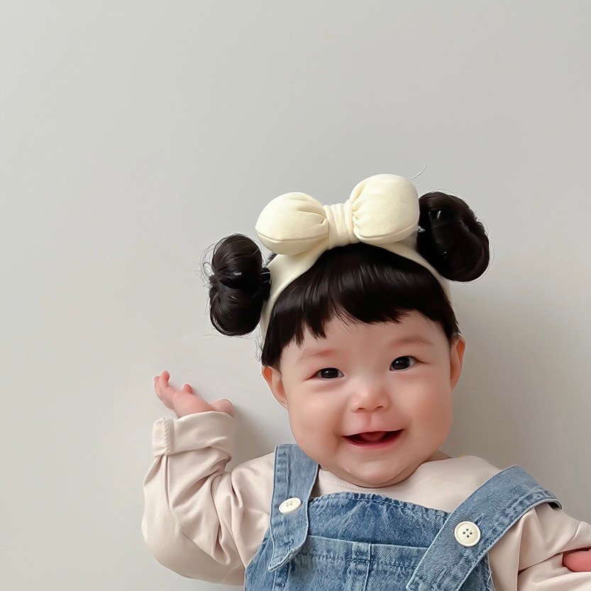 0-3 thn || Bandana Wig Korea Poni Rambut Palsu Topi Cepol Bayi Newborn Anak Catalog JNWG WB