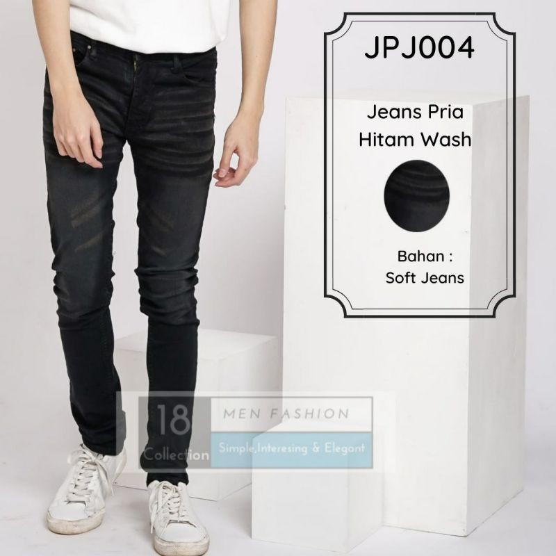 [TERLARIS] Celana Jeans Pria Panjang Black Wash