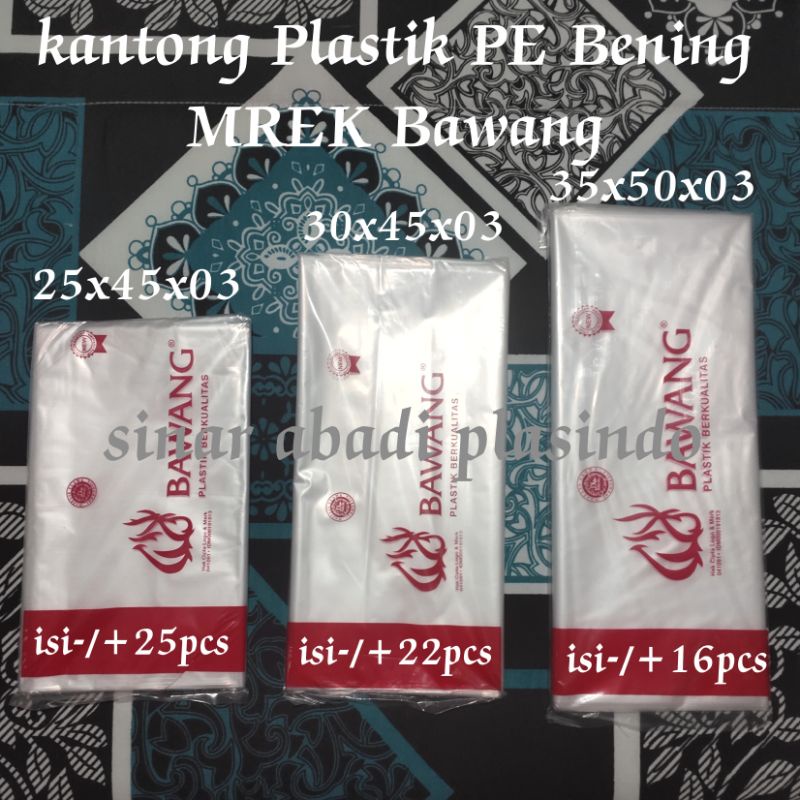 Plastik PE Uk 35x50-30x45-25x45,kantong Plastik PE Bening,