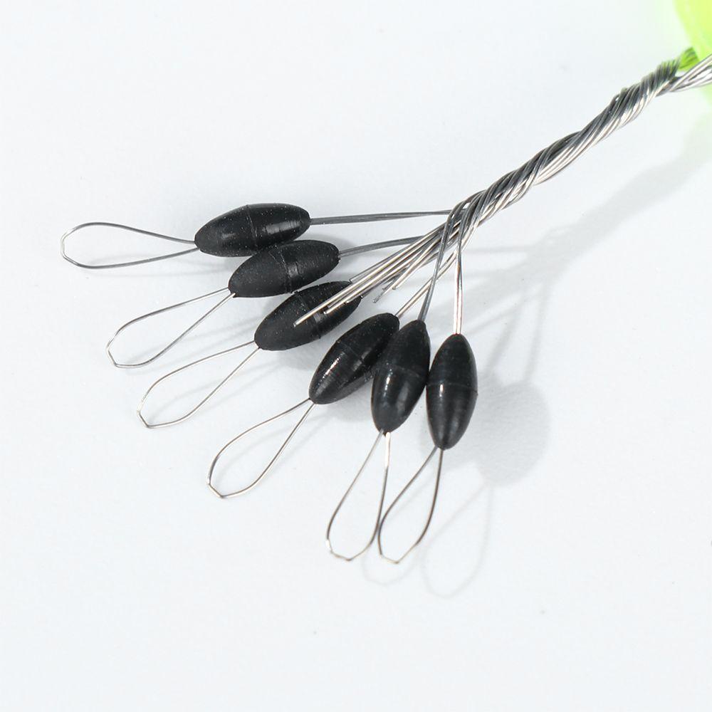 Top 60pcs (10Grup) Aksesoris Memancing Sangat Banyak Oval Silinder Vislijn 1-6# Pelampung Karet Carp Black