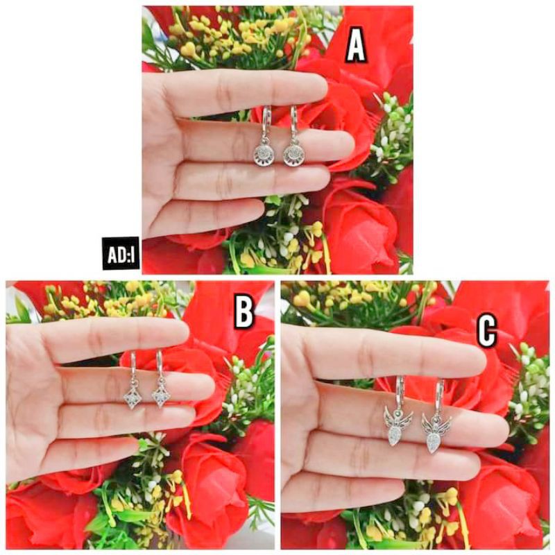 Anting Dewasa Permata Zircon Perhiasan Wanita Silver limited edition (COD)