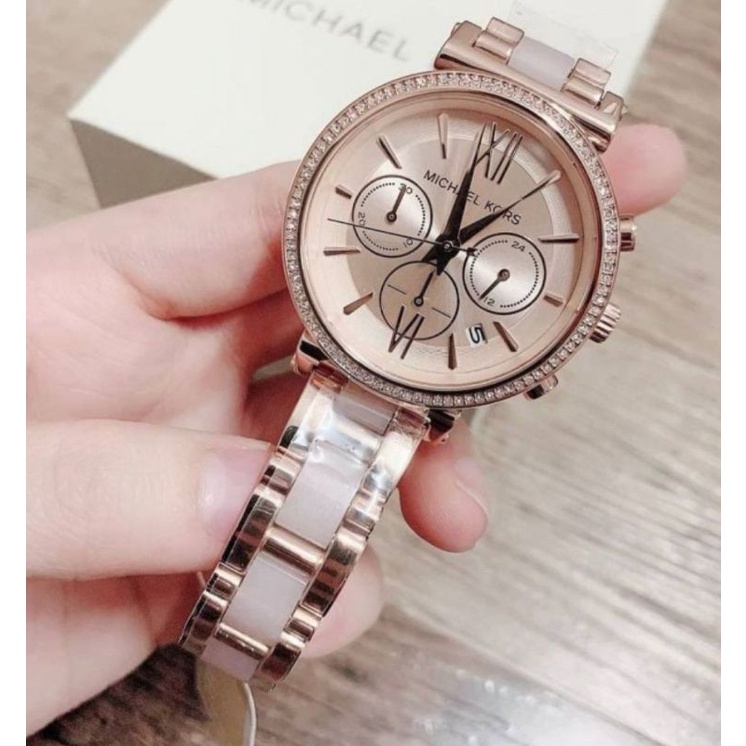 JAM TANGAN PRIA WANITA | RANTAI | KULIT | KARET | MURAH | MICHAEL KORS - SOFIE PAVE MK 6560 ALL STAI