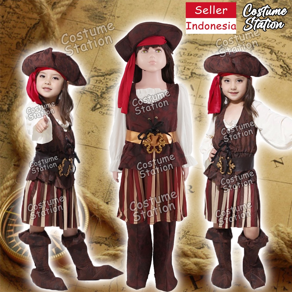 Kostum Bajak Laut / Costume Pirate Halloween Party anak cewe