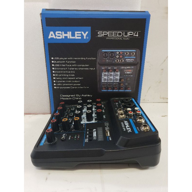 MIXER AUDIO ASHLEY SPEED UP4/SPEEDUP4 4 CHANNEL USB-BLUETOOTH-SOUNDCARD PC ORIGINAL