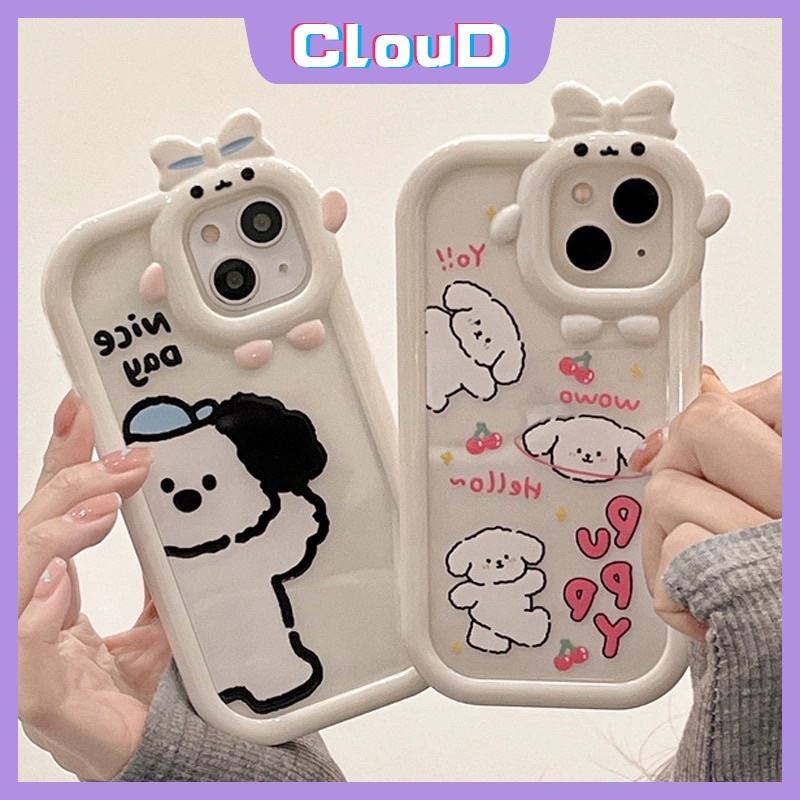 Litter Monster Lens Case OPPO A15 A54 A57 2022 A12 A3s A5s A7 A95 A16K A15s A35 A55 A16 A53 A9 2020 A5 2020 A92 A16s A31 A76 A36 A33 A74 A92 Reno 5 5F Cute Puppy Dog Soft TPU Cover