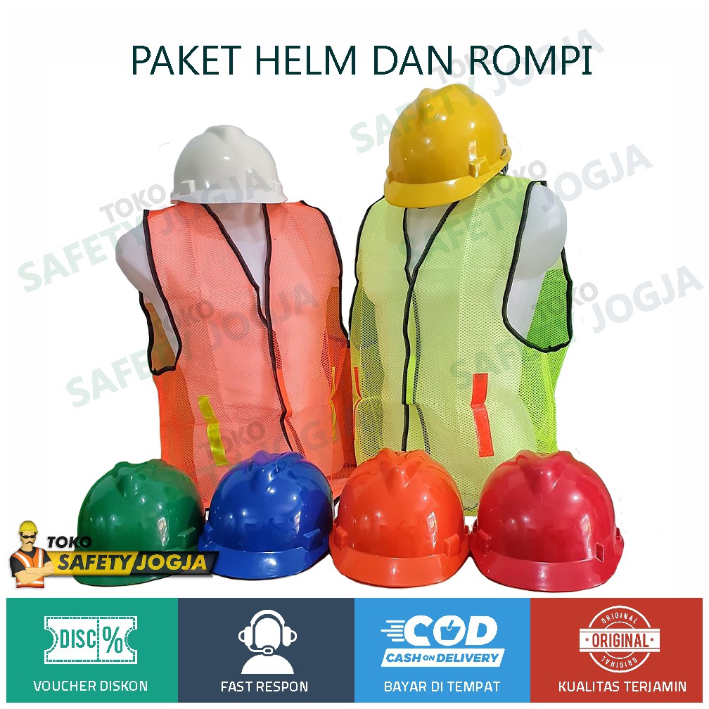 PAKET HELM SAFETY PROYEK ASA STANDART SNI + ROMPI JARING X POLYESTER