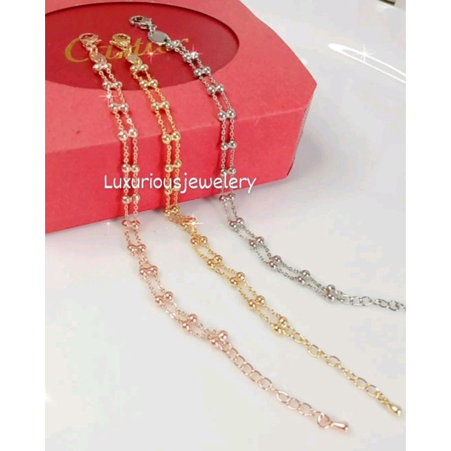 Gelang rantai jedar 2layer premium