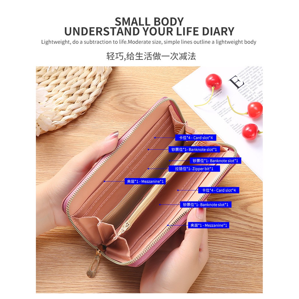 EV  D 848 Dompet Panjang  Wanita/ Murah  Motif Love Import Fashion Korea Real Pict