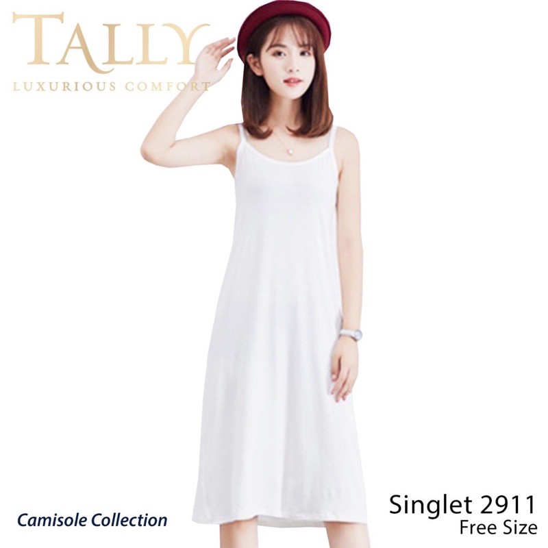 TALLY SINGLET TANK TOP PANJANG 2911 I TALI KECIL I FREE SIZE | KATUN VISCOSE