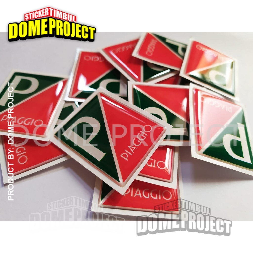 EMBLEM DASI VESPA PIAGGIO HIJAU MERAH ITALY STIKER LENTUR