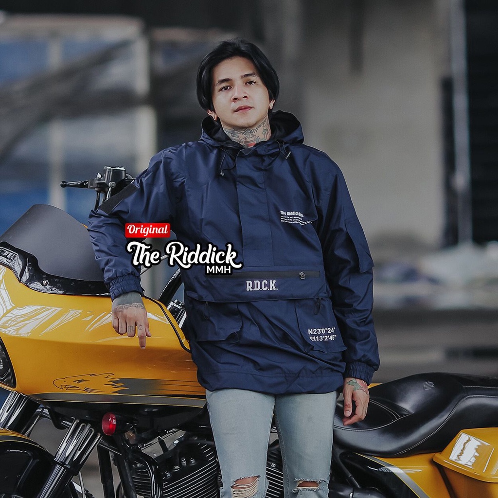 Jaket Parasut Pria Semi Waterproof Jaket Windberaker Harajuku Style