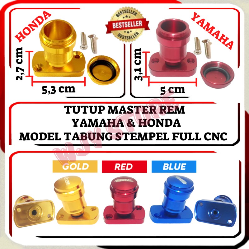 Tutup Minyak Master Rem Variasi Model Tabung Stempel Full CNC Matic Honda Yamaha