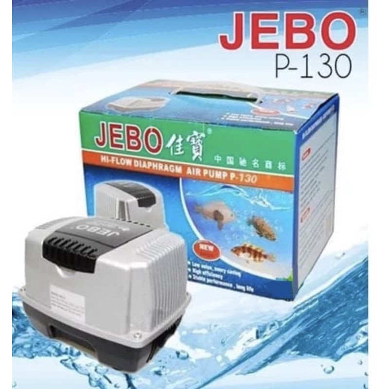Aerator JEBO P 130 Pompa Udara Aquarium/Kolam Hi-Flow Air Pump Blower P 130