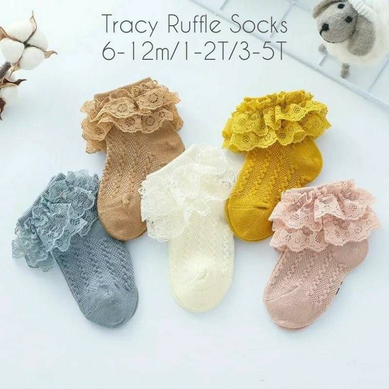 Kaos Kaki Ruffle Bayi - Tracy  Ruffle Socks - Kaos Kaki Anak Bayi Renda