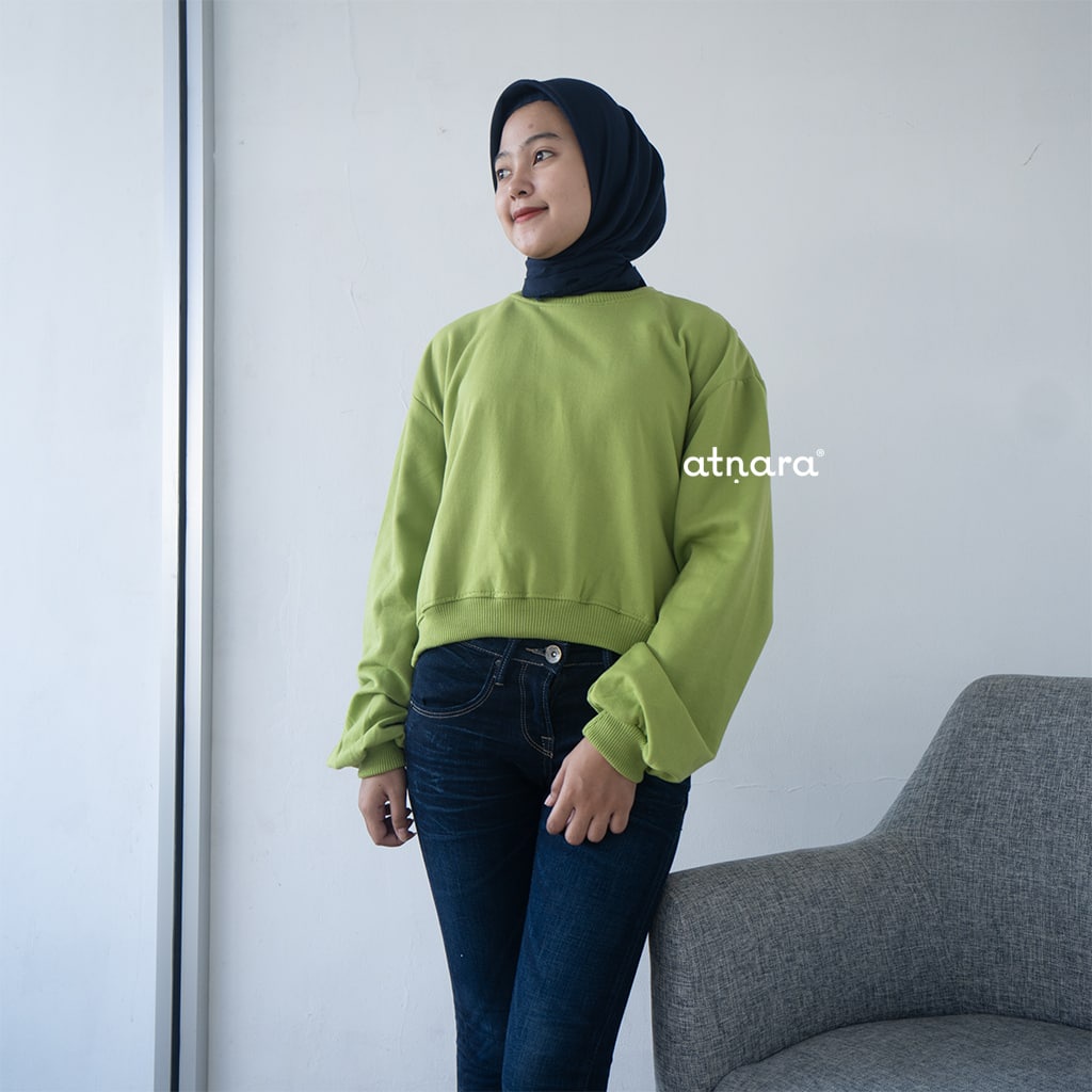 Nara Grosir - Kawaii Oversize l Sweater Crop Wanita