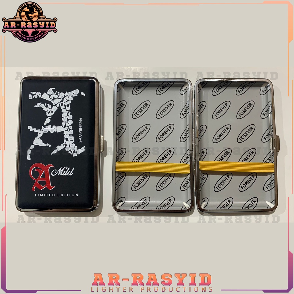 Tempat Kotak Rokok Kaleng Motif Sampoerna Mild Hitam