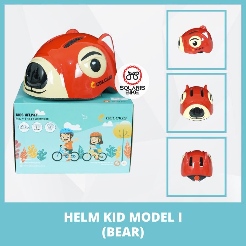 Helm Sepeda Anak Karakter Lucu Cewe Cowo adjustable