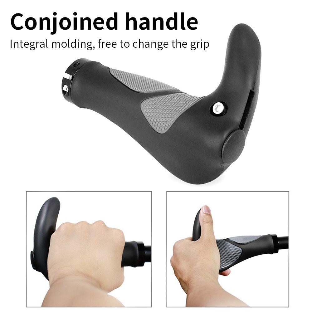 Lanfy Tanduk Sapi Sepeda Grips Bersepeda Sepeda Gunung Ergonomis Bilateral Locking Handle Riding Accessories Vice Handle Stang Sepeda