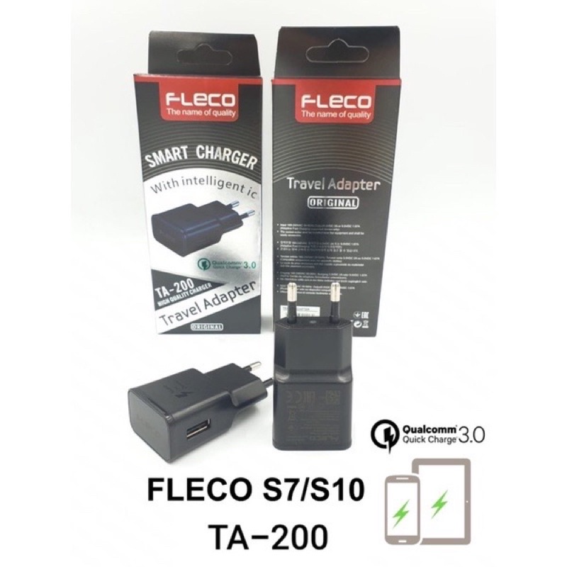 BATOK CHARGER ORIGINAL FLECO TA200 1USB 3.4A ADAPTER TA-200 FOR SMARTPHONE PROMO SEN