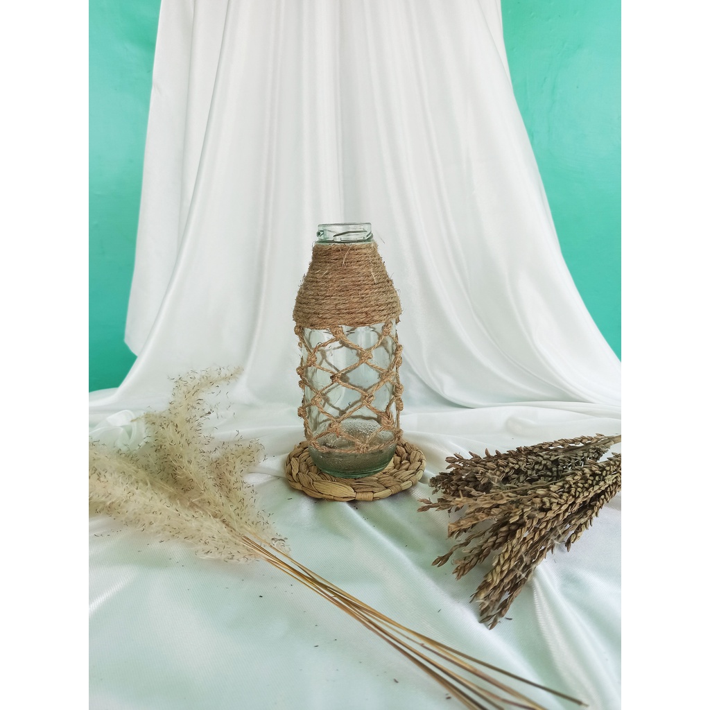 Vas botol bunga kering / vas kaca / vas aesthetic / vas rustic vas minimalis