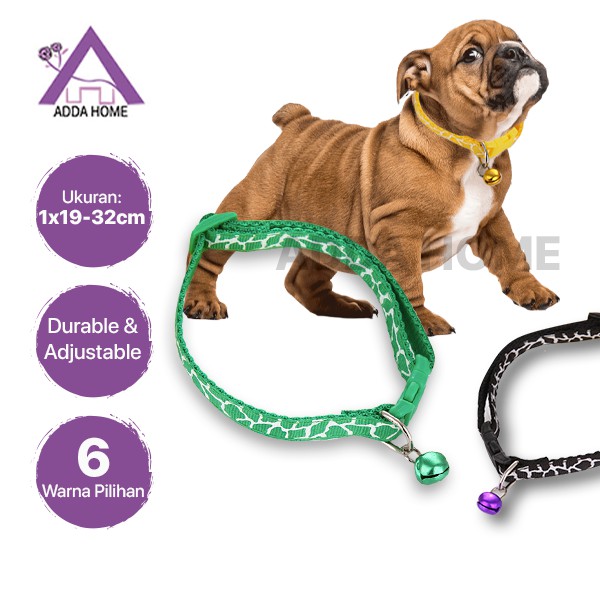 Adda Home - Luban Kalung Tali Leher Kerincing Kucing Anjing Adjustable Motif Loreng 1x19-32cm