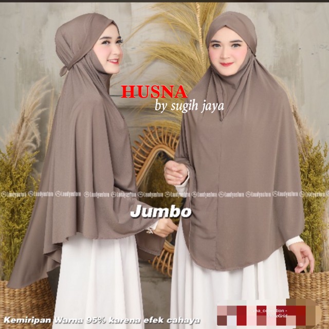 HUSNA | Khimar JUMBO NIQAB / CADAR TALI (KHUSUS HITAM)