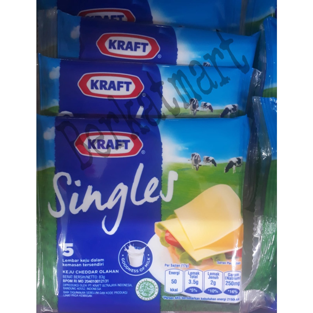 Kraft Keju Singles High Calcium 83g isi 5 lembar - 1 pack