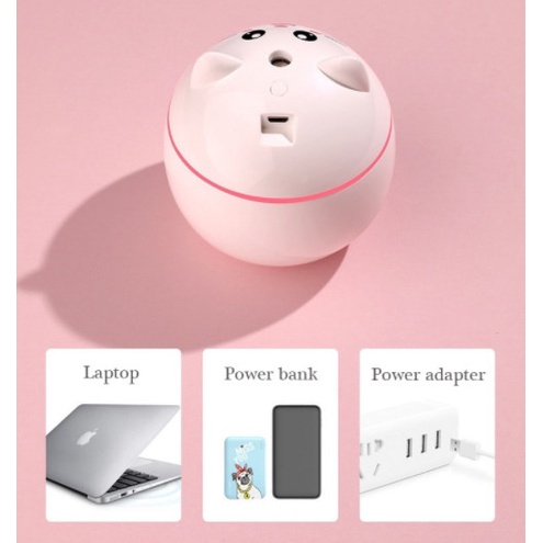 Air Humidifer Diffuser Ultrasonic Portable Mini Humadifier Aromaterapi Karakter Mini Lucu 300ml