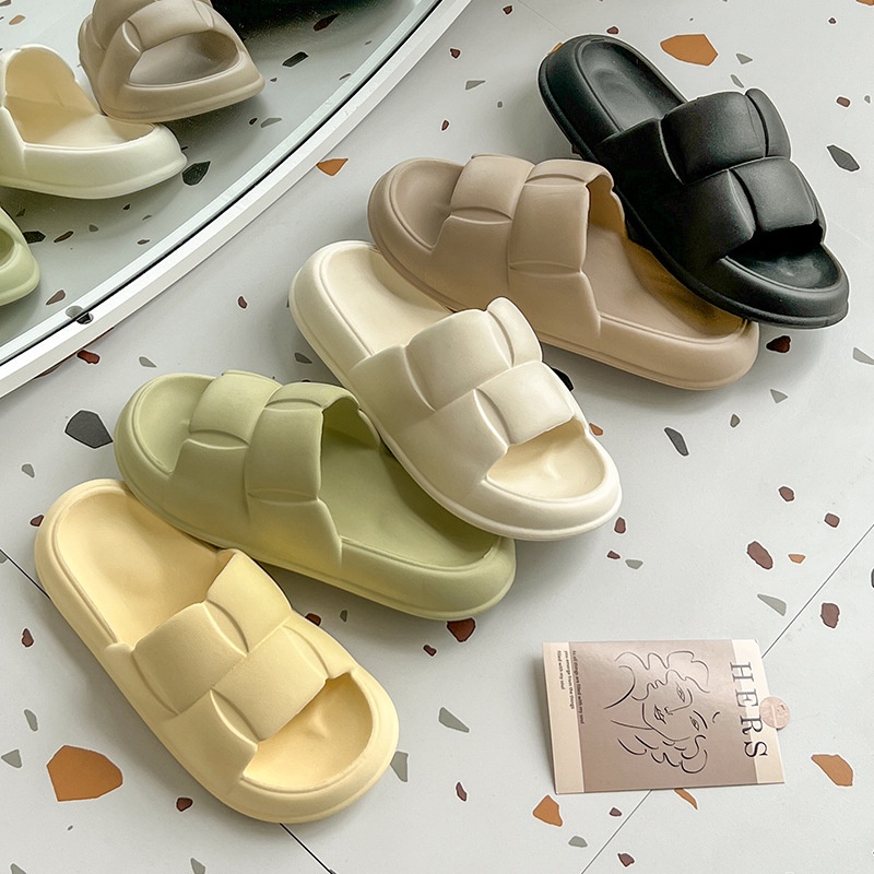 NICE SO TEBAL - Sandal Jelly Korean Import Jelly Soft Slipper Anti Slip Elastic Empuk PVC - Sandal Slop Unisex Rubber SP21 Tebal Polos Sandal Rumahan