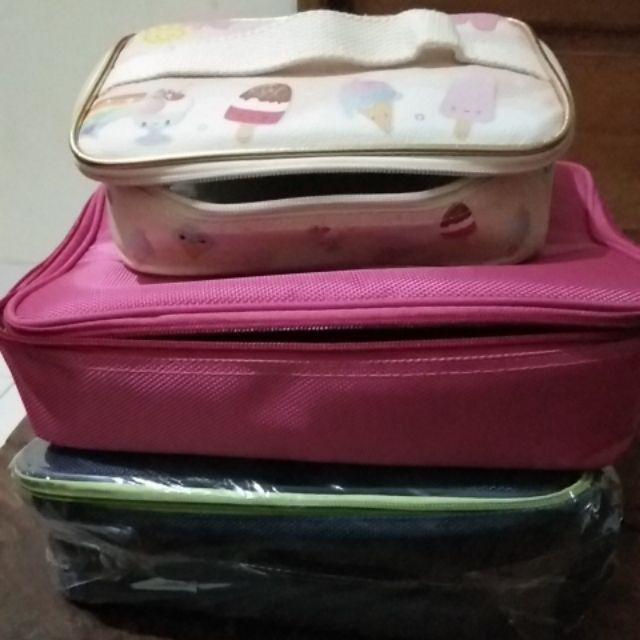 Tas Bekal Polos Lunch Bag Ukuran Tedemei Bahan Nylon Alumunium Tebal