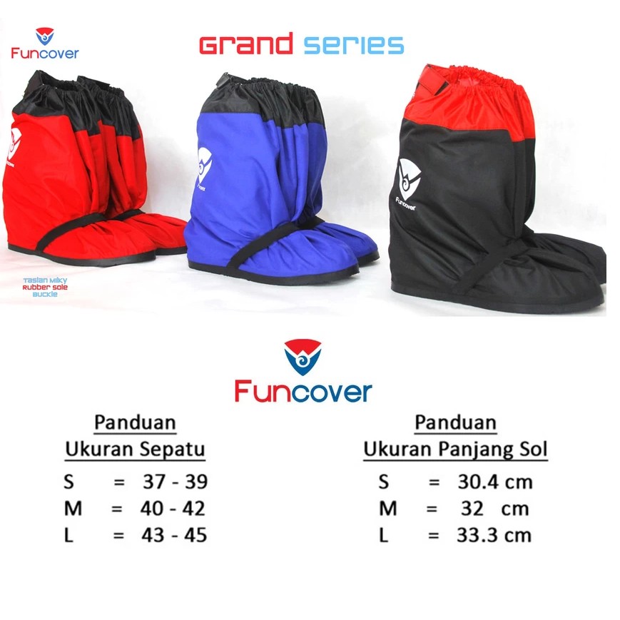 FUNCOVER Grand Series V.02 Cover Shoes Jas Hujan Sepatu Warna Biru