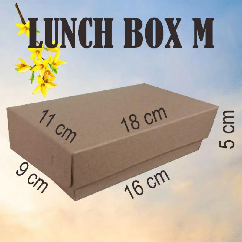 

Lunch Box M Laminasi isi 100 lbr ukr 11x18/ BKraft 300 gsm Dus/Kotak/Box Nasi Makanan