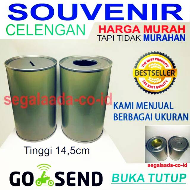 CELENGAN KALENG / CELENGAN MURAH / CELENGAN BAGUS / CELENGAN BUKA TUTUP POLOS / CELENGAN UANG