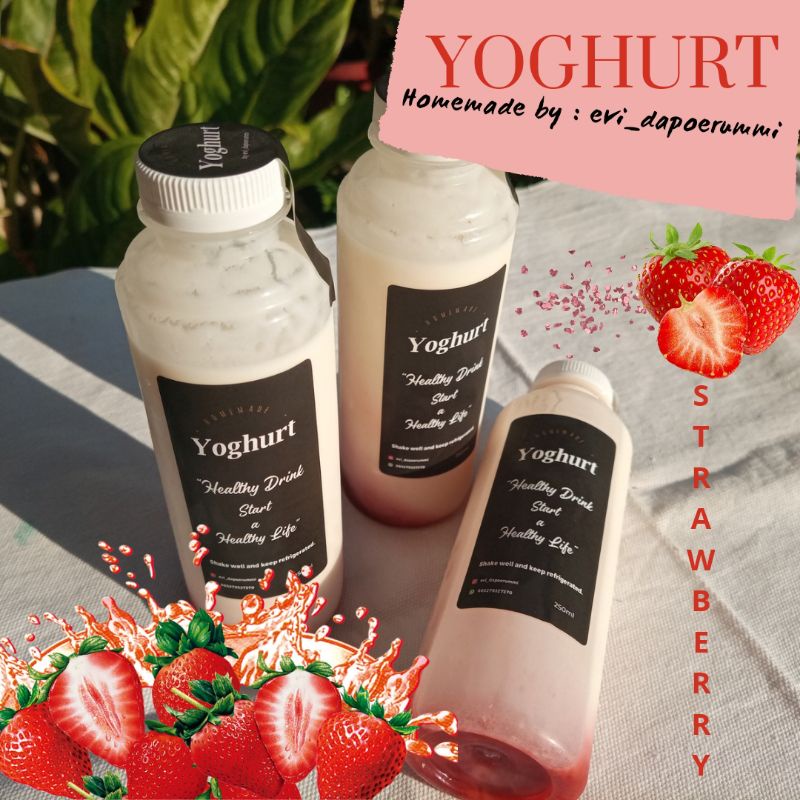 

YOGHURT homemade Strawberry (Dari buah Asli)