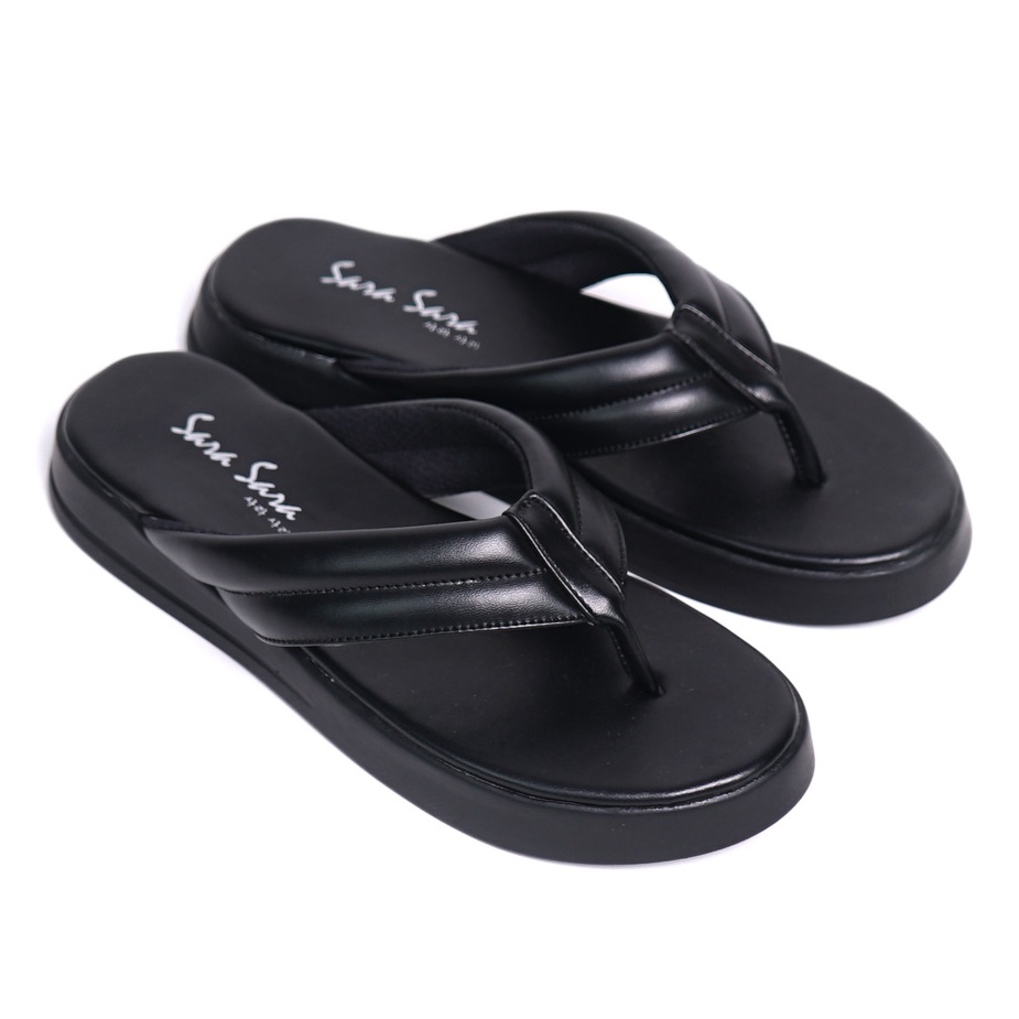 SARASARA YUK - Sandal Wanita Jepit Wedges Kasual SARA SARA NORA ALL COLOR Sendal Japit Cewek Platform Empuk Ringan Capit Tinggi 3cm  Size 36 37 38 39 40 Untuk Rumahan Warna Hitam Black Santai Premium Kekinian Terbaru Shoes Ori Original Mall Official Store