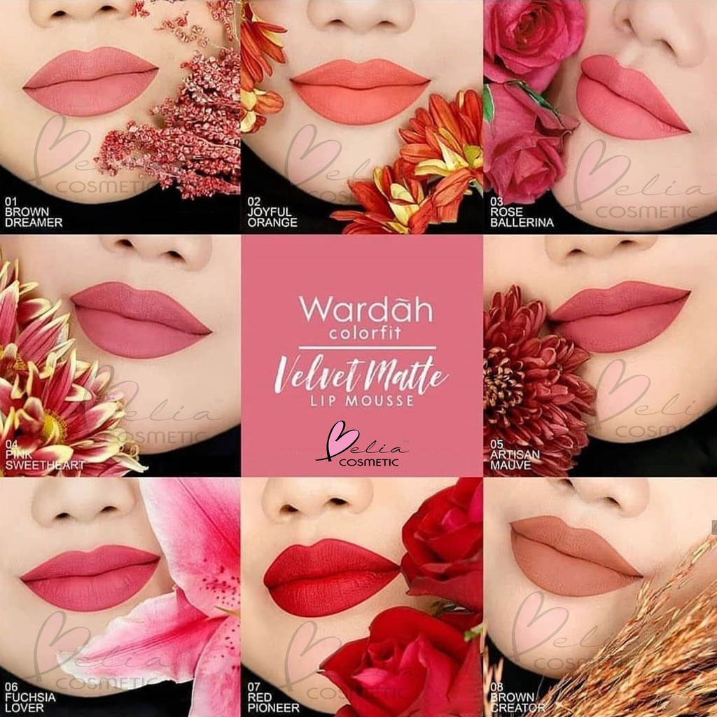 ❤ BELIA ❤ WARDAH Colorfit Velvet Matte Lip Mousse | Lipstik cair dengan tekstur mousse 4 gram