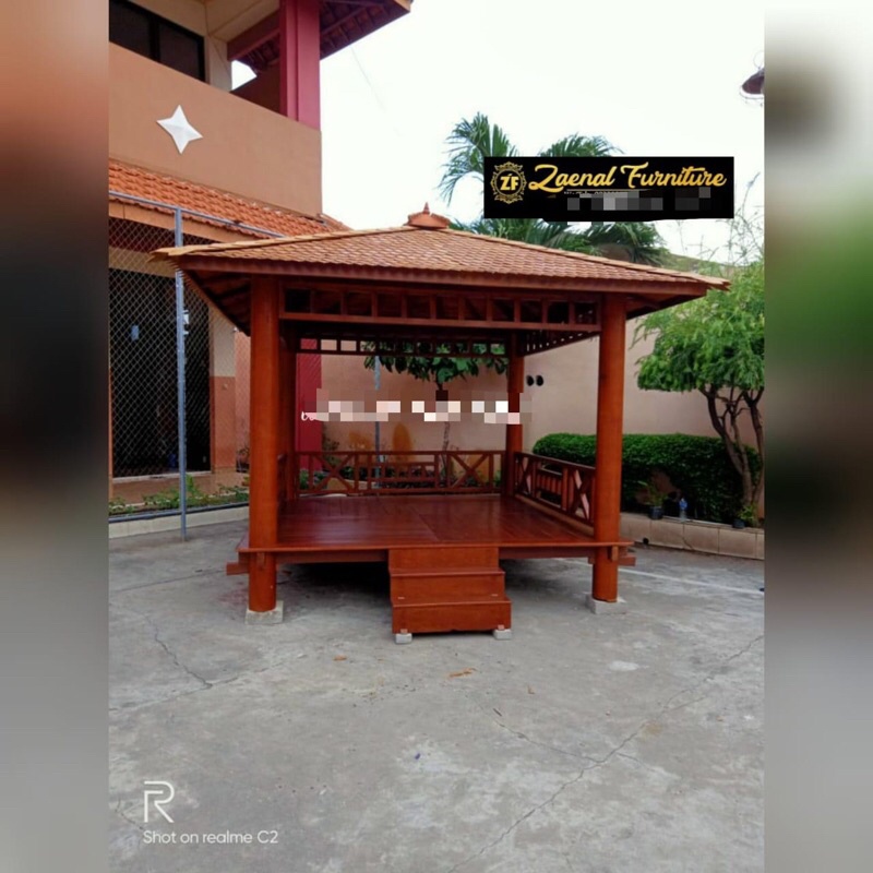 Gazebo Kayu Glugu Minimalis