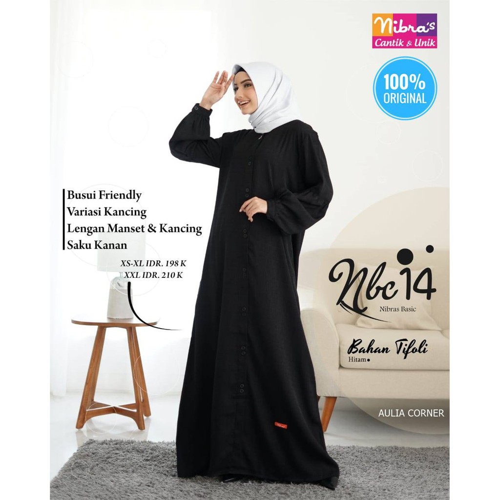 Model Sederhana Gamis Terbaru Nibras NBC 14 Hitam ORIGINAL Gamis Wanita Shopee