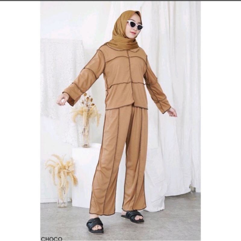 Setelan Wanita - One Set - Baju Kebalik - Baju Viral - One Set Kebalik - One Set Viral - Polos-5