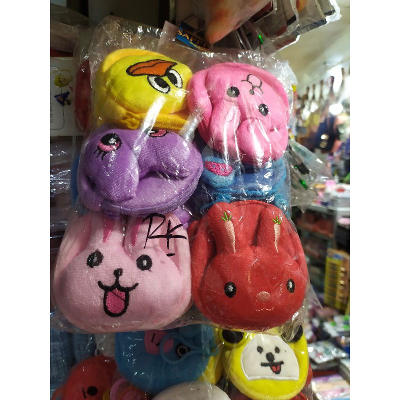 dompet koin bulu mini