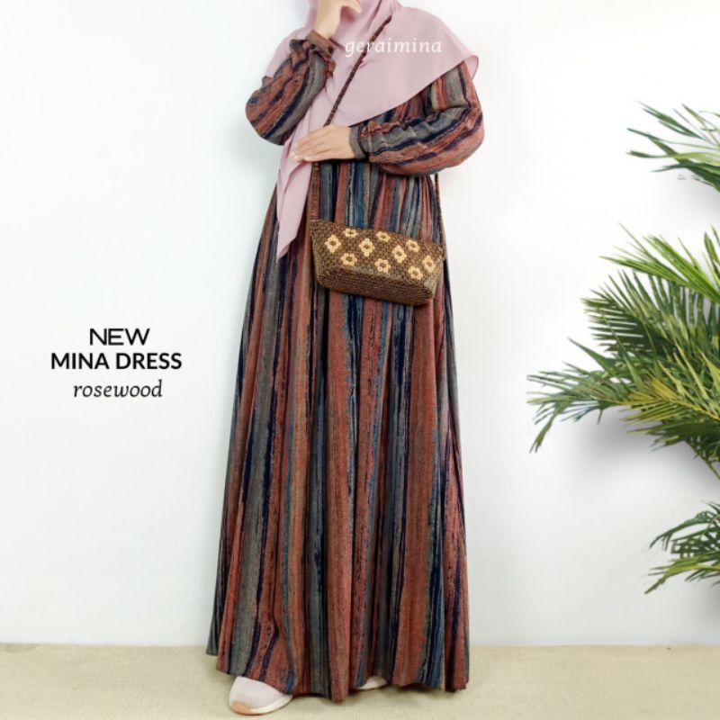 New Mina Dress Gamis Cantik Rayon Viscose